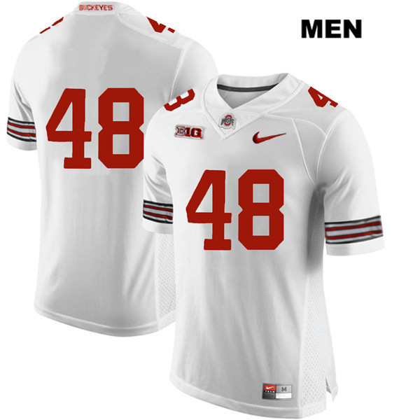 Ohio State Buckeyes Men's Logan Hittle #48 White Authentic Nike No Name College NCAA Stitched Football Jersey GD19K40KN